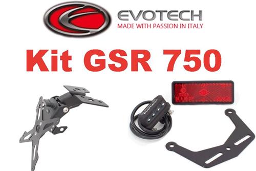 KIT Evotech Portatarga reclinabile in alluminio per SUZUKI GSR 750 2010-2016
