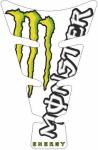 Adesivo parazip paraserbatoio Monster Energy Bianco