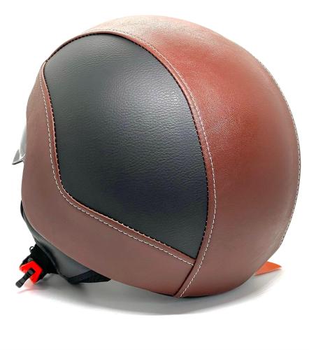 Casco vintage in ecopelle omologato Bobber Custom Caf Racer