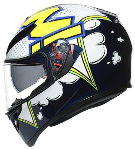 Casco integrale K-3 SV Multi MPLK Bubble Blue Taglia MS