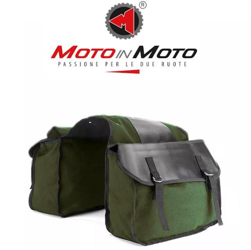 MIM-EA450-KG - Coppia borse morbide laterali con inserto in cuoio - Moto In  Moto