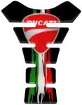 Adesivo Parazip Paraserbatoio Resinato Per Ducati Nero Con Tricolore