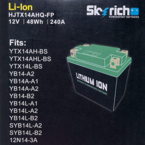 Batteria litio HJTX14AH-FP-SWIQ (YTX14AH-BS)