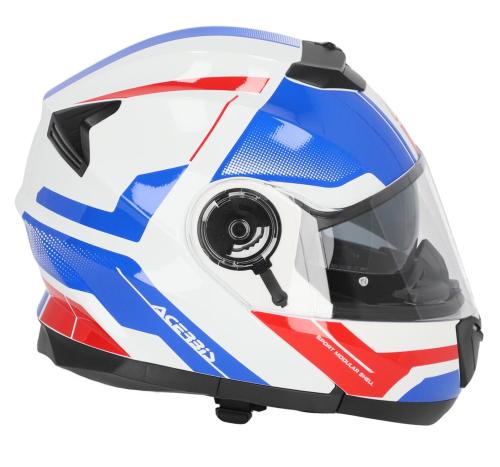 Casco Moto Modulare Acerbis Serel E06 Bianco / Blu / Rosso Taglia S