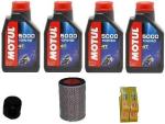 Kit Olio Motul 5000 10w 40 Filtro Olio Aria Candele Hornet 600 2003 - 2006