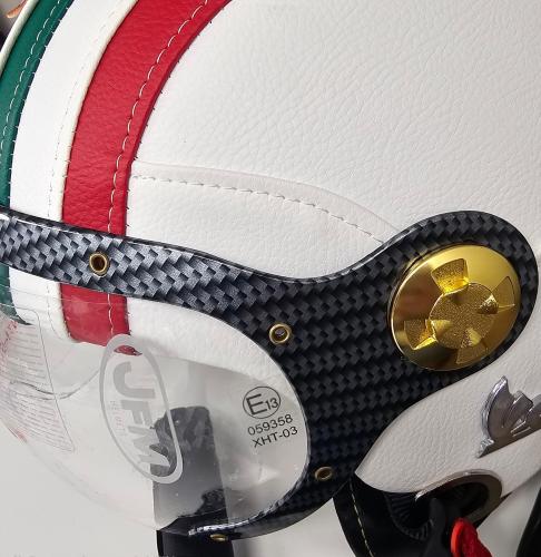 Casco Vintage Rivestito In Similpelle Con Visiera Aviatore Tg M