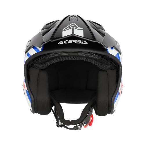 Casco Jet Aria Sport Bianco Blu e Rosso Tg. L
