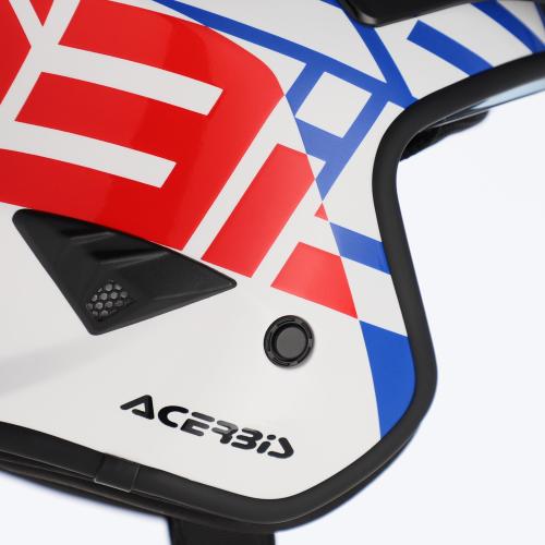 Casco Jet Aria Sport Bianco Blu e Rosso Tg. L