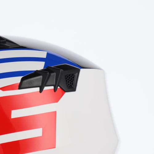 Casco Jet Aria Sport Bianco Blu e Rosso Tg. L