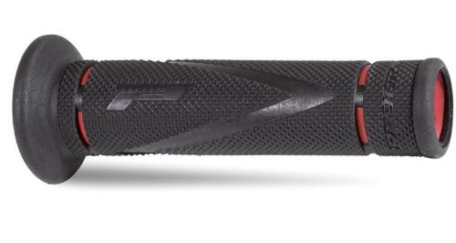 Coppia Manopole Road Progrip 838 Doppia Densità Nero / Rosso
