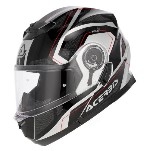 Casco modulare Acerbis Serel Adventure / Touring Nero e Argento Taglia S
