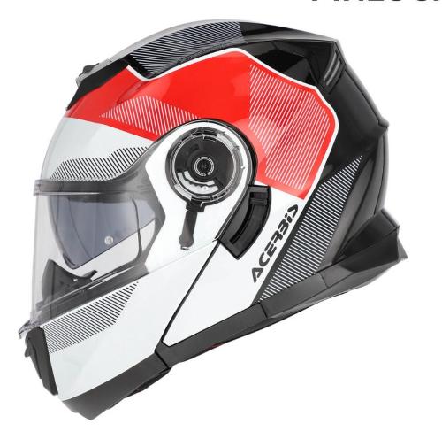 Casco modulare Acerbis Serel Adventure / Touring Bianco e Rosso Taglia XS