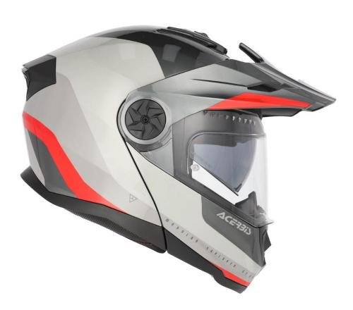 Casco Modulare Acerbis P/J Rider Grigio e Rosso Taglia M