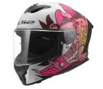 Casco Integrale LS2 Rapid III Poppies II Bianco e Rosa Taglia S