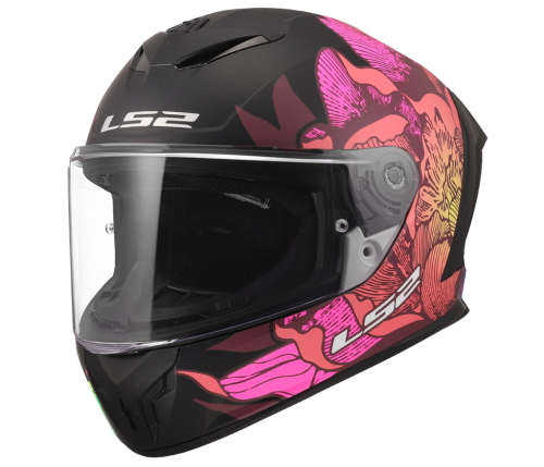 Casco Integrale LS2 Rapid III Poppies II Nero e rosa Taglia XS