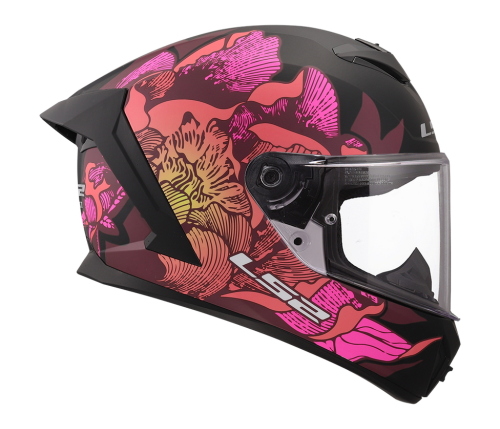 Casco Integrale LS2 Rapid III Poppies II Nero e rosa Taglia XS