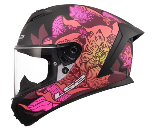Casco Integrale LS2 Rapid III Poppies II Nero e rosa Taglia XS
