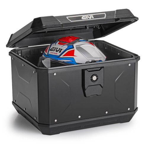 Valigia Bauletto Givi Monolock Alpina 44 lt in alluminio nero con sgancio dall'interno 