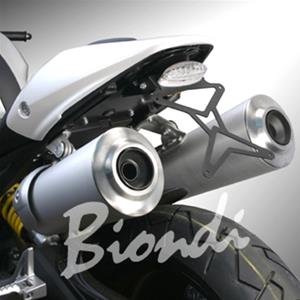 Biondi Portatarga reclinabile in acciaio con stop a led Nero per Ducati-Monster 696 dal 2008