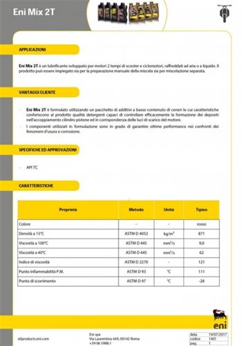 Kit 12 litri olio miscela ENI 2 tempi