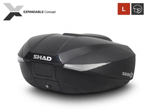 SHAD D0B58106 Expandable Top Case SH58X, Black, Unisex