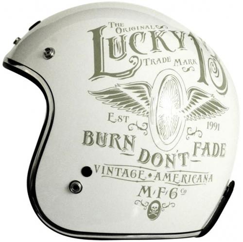 Casco jet Primo flying wheel Bianco