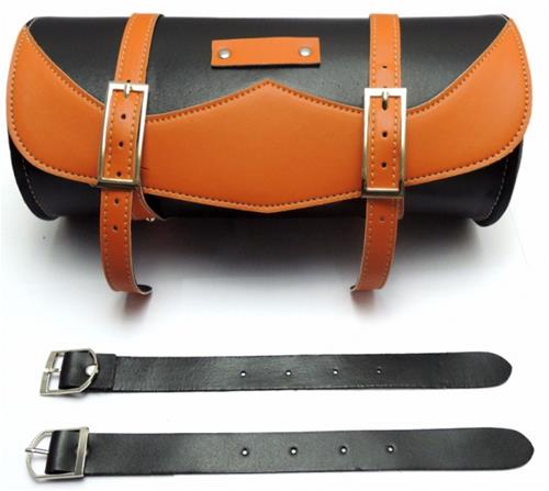 MIM Distribution Borsa in similpelle per custom Nero Arancione